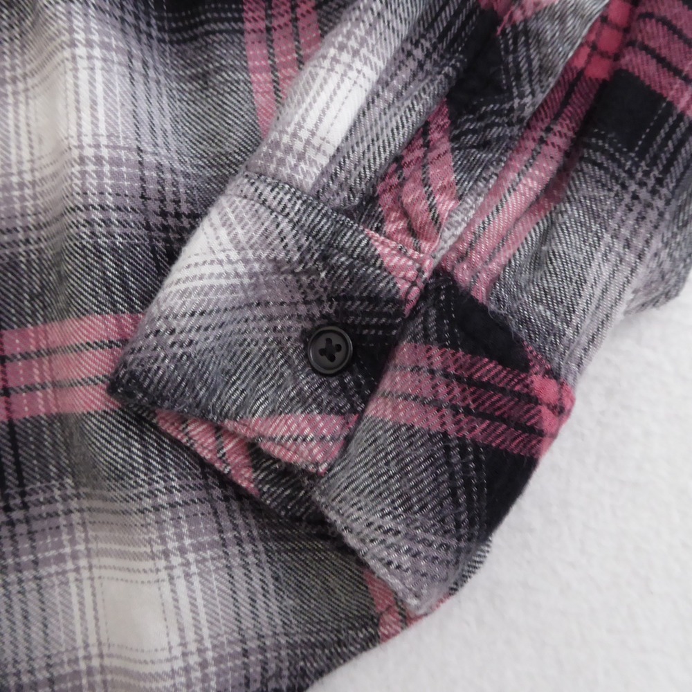 Rails Hunter Plaid Flannel Shirt Black Taffy Pink White Womens Size Large Rayon - Picture 3 of 11
